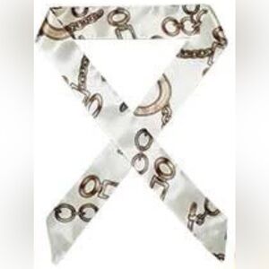 White & Gold Chain Print Versatile Women’s Scarf